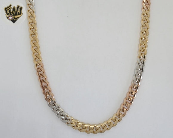 (1-1685) Gold Laminate - 7mm Chunky Curb Link Chain - BGO