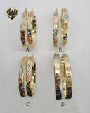 (1-2783) Gold Laminate - Three Tone Hoops - BGO - Fantasy World Jewelry