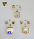 (1-6351) Gold Laminate - Zircon Square Set - BGO