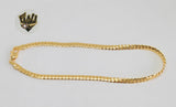 (1-0029) Gold Laminate - 4 mm Cuban Anklets - 10" - BGO - Fantasy World Jewelry