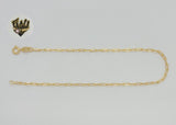 (1-0044-1) Gold Laminate - 2mm Paper Clip Link Anklet - 10” - BGF