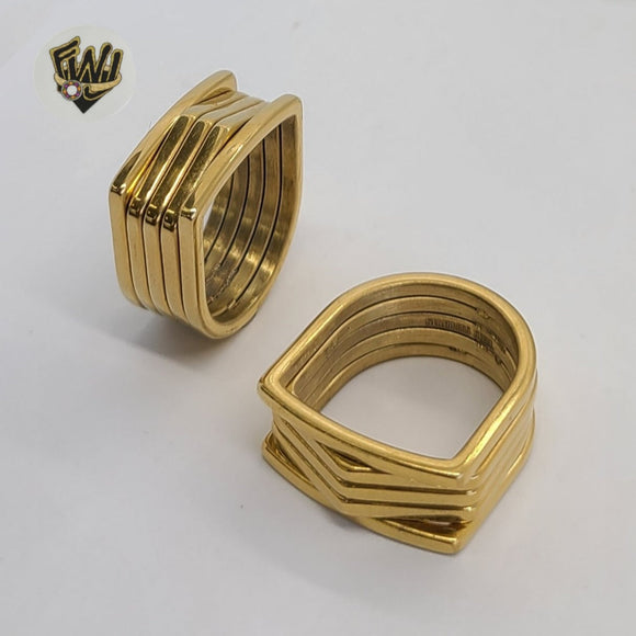 (4-0041) Stainless Steel - Multi Band Ring. - Fantasy World Jewelry