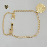 (1-0577) Gold Laminate - 4mm Coin Link Bracelet - 7.5" - BGF - Fantasy World Jewelry
