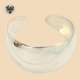 (2-0732) 925 Sterling Silver - 35mm Plain Open Bangle - 2.1/2" - Fantasy World Jewelry