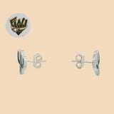 (2-3133) 925 Sterling Silver - Cactus Stud Earrings. - Fantasy World Jewelry
