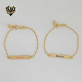 (1-0960) Gold Laminate - 1.5mm Figaro Link Kids Bracelet - 6" - BGF