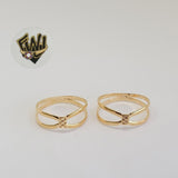 (1-3015-1) Gold Laminate - Double Ring - BGF - Fantasy World Jewelry