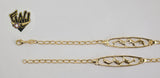 (1-0583) Gold Laminate Bracelet- 2.5mm Open Link Bracelet w/Plate-7''-BGO - Fantasy World Jewelry