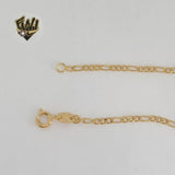 (1-0947) Gold Laminate - 2.5mm Figaro Link Plate Kids Bracelet - 5.5" - BGF