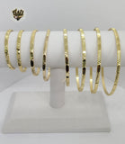 (1-4005) Gold Laminate - 3.5mm Hammered Bangles - Dozen - BGO - Fantasy World Jewelry