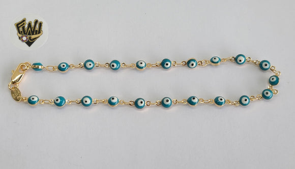 (1-0145) Gold Laminate - 4.5mm Eyes Anklets - 10