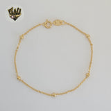 (1-0702) Gold Laminate - 1.5mm Rolo Balls Link Bracelet - BGF