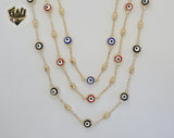 (1-1541) Gold Laminate - Evil Eye Rolo Link Chain - BGO