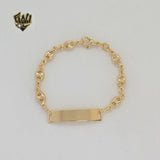 (1-0945) Gold Laminate - 5mm Puff Mariner Link Plate Bracelet - 5.5" - BGF