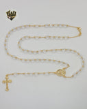 (1-3337) Laminado de oro - Collar del Rosario del Divino Niño de 5,5 mm - 24" - BGO.