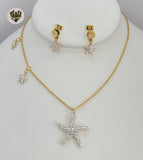 (4-7051) Stainless Steel - 1.5mm Zircon Star Set - 18". - Fantasy World Jewelry