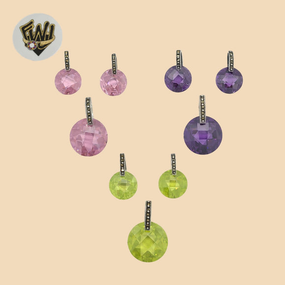 (2-6900) 925 Sterling Silver - Zircon Set. - Fantasy World Jewelry