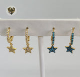 (1-2676-I) Gold Laminate - Crystal Star Huggies - BGO - Fantasy World Jewelry