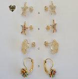 (1-1204) Gold Laminate Earrings - BGF - Fantasy World Jewelry