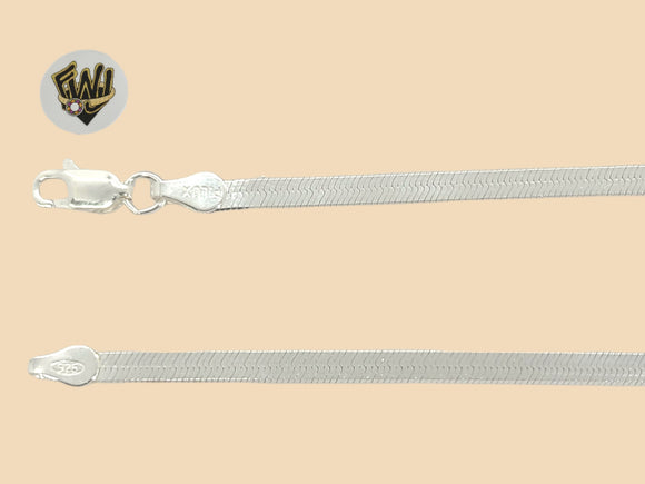 (2-0170) 925 Sterling Silver - 3mm Herringbone Anklet - 10