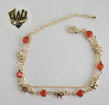 (1-0566) Gold Laminate Bracelet - Elephant Bracelet - 6.5" - BGO - Fantasy World Jewelry