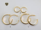 (1-2979-1) Gold Laminate - Plain Half Hoops Earrings - BGF - Fantasy World Jewelry