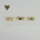 (1-3017) Gold Laminate - Zircon Stone Band Ring - BGO - Fantasy World Jewelry