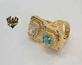 (1-3158) Gold Laminate -CZ Men Ring - BGO - Fantasy World Jewelry