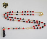 (1-3341) Gold Laminate - 3.5mm Stones Rosary Necklace - 18''- BGO. - Fantasy World Jewelry