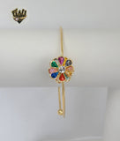 (1-4070) Laminado dorado - Brazaletes de flores multicolores de 1,5 mm - BGF