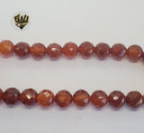 (MBEAD-225) 12mm Carnelian Faceted Beads - Fantasy World Jewelry