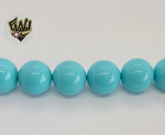 (MBEAD-68) 16mm Blue Turquoise Beads - Round - Fantasy World Jewelry