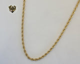 (4-3212-1) Stainless Steel - 4mm Rope Link Chain. - Fantasy World Jewelry