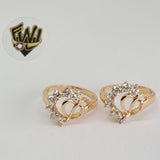 (1-3075) Gold Laminate- CZ w/Heart Ring- BGO - Fantasy World Jewelry