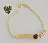 (1-0974) Gold Laminate -1.5mm Link Baby Bracelet w/ Plate - 6" - BGF - Fantasy World Jewelry
