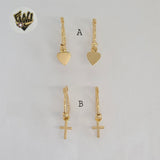 (1-2688-1) Gold Laminate - Charms Hoops Earrings - BGF