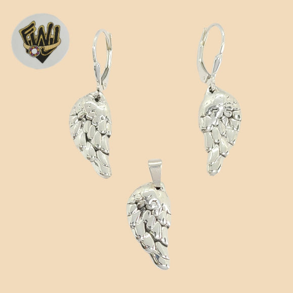 (2-6357) 925 Sterling Silver - Angel Wings Set. - Fantasy World Jewelry