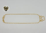 (1-0143) Gold Laminate - 2mm Marine Link Dog Paw Anklet - 10" - BGF - Fantasy World Jewelry