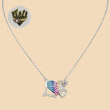 (2-66032) 925 Sterling Silver - 1mm Link Heart Necklace. - Fantasy World Jewelry