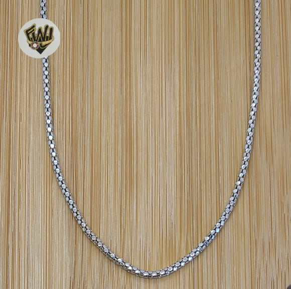 (2-8072) 925 Sterling Silver - 2.4mm Popcorn Link Chains. - Fantasy World Jewelry