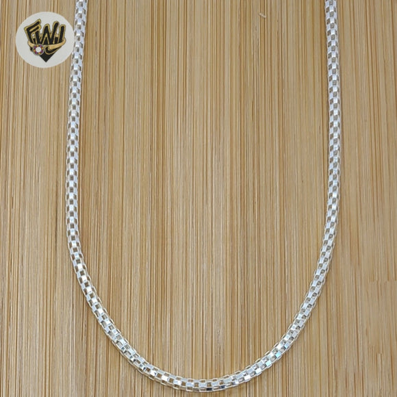 (2-8008) 925 Sterling Silver - 3mm Round Mesh Link Chains. - Fantasy World Jewelry