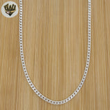 (2-2669) 925 Sterling Silver - 2.4mm Alternative Link Chain.