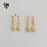 (1-2603-2) Gold Laminate - Religious Charm Hoops - BGF