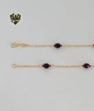 (1-3902-A) Gold Laminate - 6mm Azabache Necklace - BGF