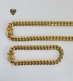 (4-7159) Stainless Steel - 8mm Curb Link Men Set - 24''. - Fantasy World Jewelry