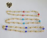 (1-0139) Gold Laminate - 5.5mm Balls and Eyes Anklets - 10" - BGO - Fantasy World Jewelry
