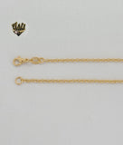 (1-6148) Gold Laminate - Rolo Link Pearl Necklace - BGF - Fantasy World Jewelry
