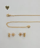 (1-6441) Gold Laminate - Zircon Butterfly Set - BGO - Fantasy World Jewelry