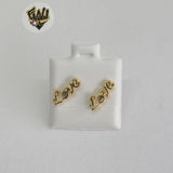 (1-1125) Gold Laminate - Love Studs Earrings - BGF - Fantasy World Jewelry