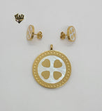 (4-9103) Stainless Steel - Clover Set. - Fantasy World Jewelry